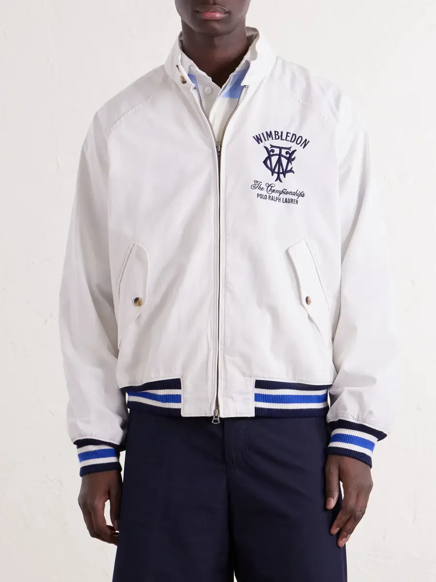 Polo Ralph Lauren Wimbledon Logo-Embroidered Striped Cotton Blouson Jacket - Men | Thumbnail 3 Polo Ralph Lauren Wimbledon Logo-Embroidered Striped Cotton Blouson Jacket - Men | Thumbnail 3