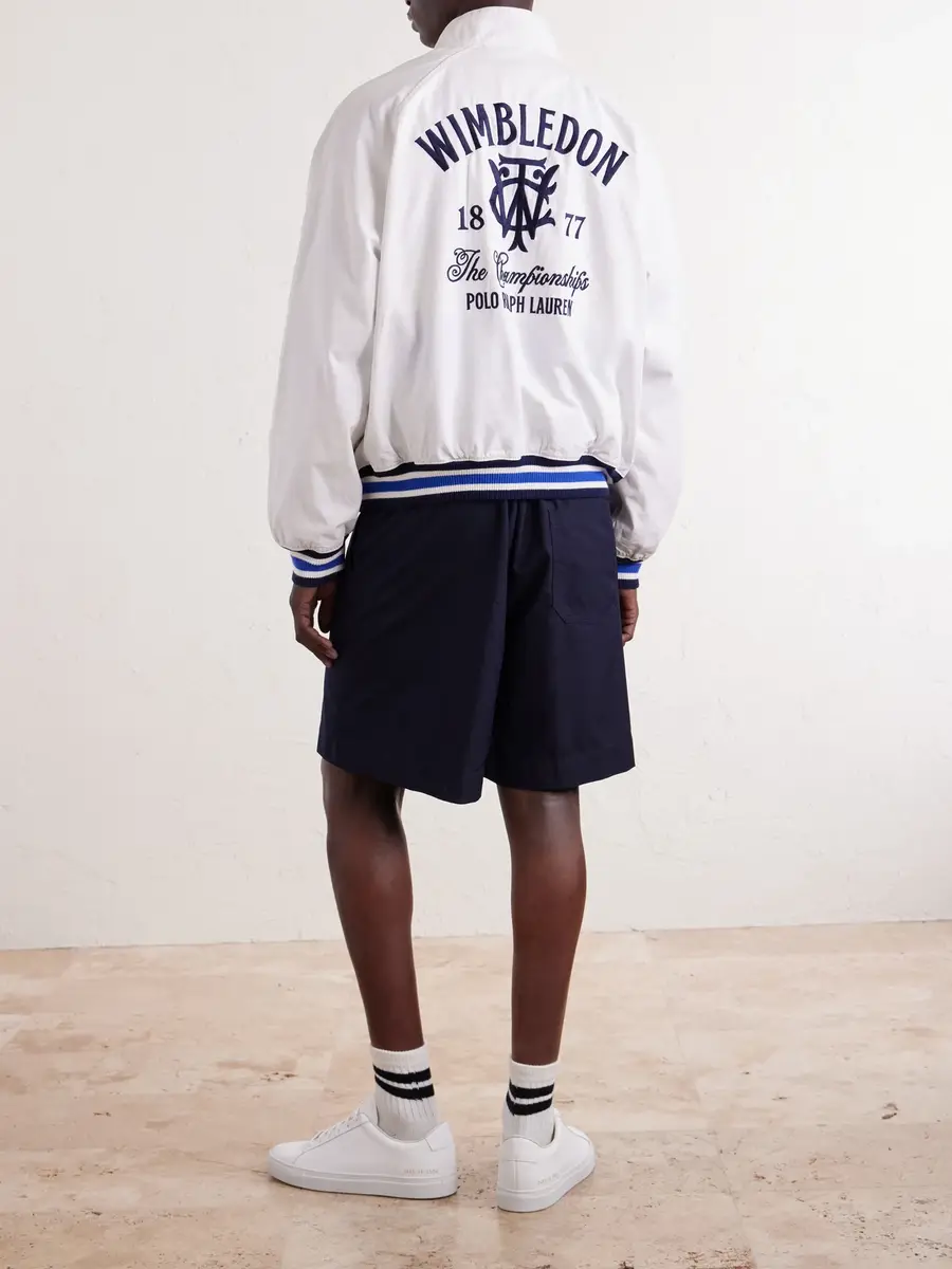 Polo Ralph Lauren Wimbledon Logo-Embroidered Striped Cotton Blouson Jacket - Men | Thumbnail 4 Polo Ralph Lauren Wimbledon Logo-Embroidered Striped Cotton Blouson Jacket - Men | Thumbnail 4