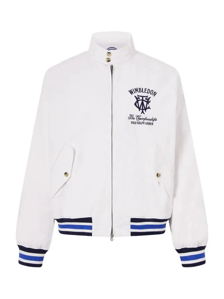 Wimbledon Logo-Embroidered Striped Cotton Blouson Jacket - Men Wimbledon Logo-Embroidered Striped Cotton Blouson Jacket - Men