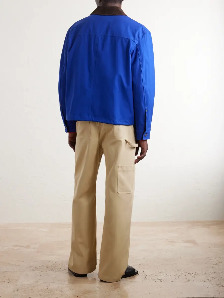 Loewe Suede-Trimmed Cotton Jacket - Men | Thumbnail 4