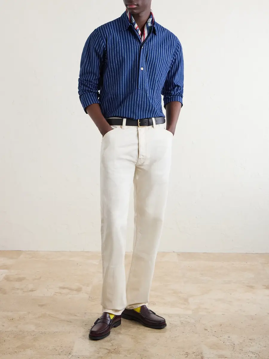 Drake's Striped Cotton Polo Shirt - Men | Thumbnail 2
