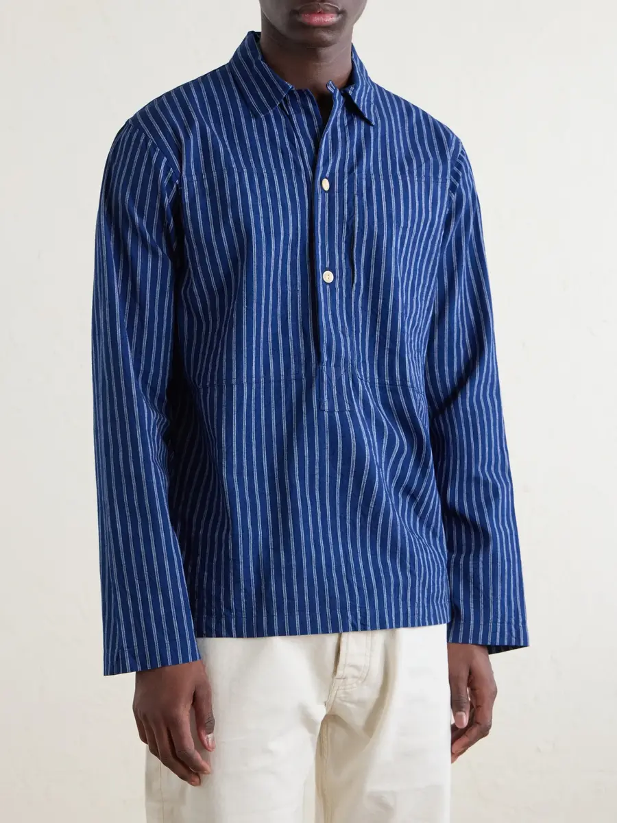 Drake's Striped Cotton Polo Shirt - Men | Thumbnail 3