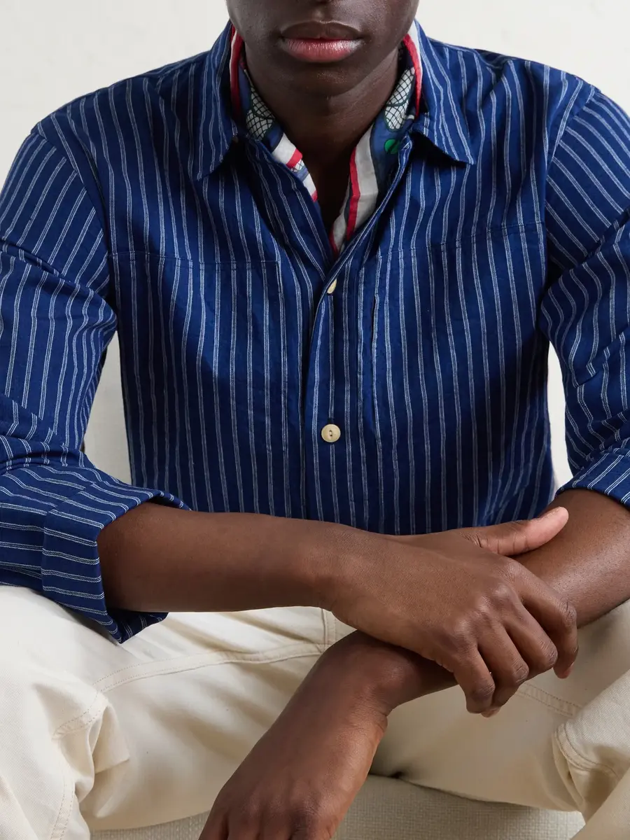 Drake's Striped Cotton Polo Shirt - Men | Thumbnail 5