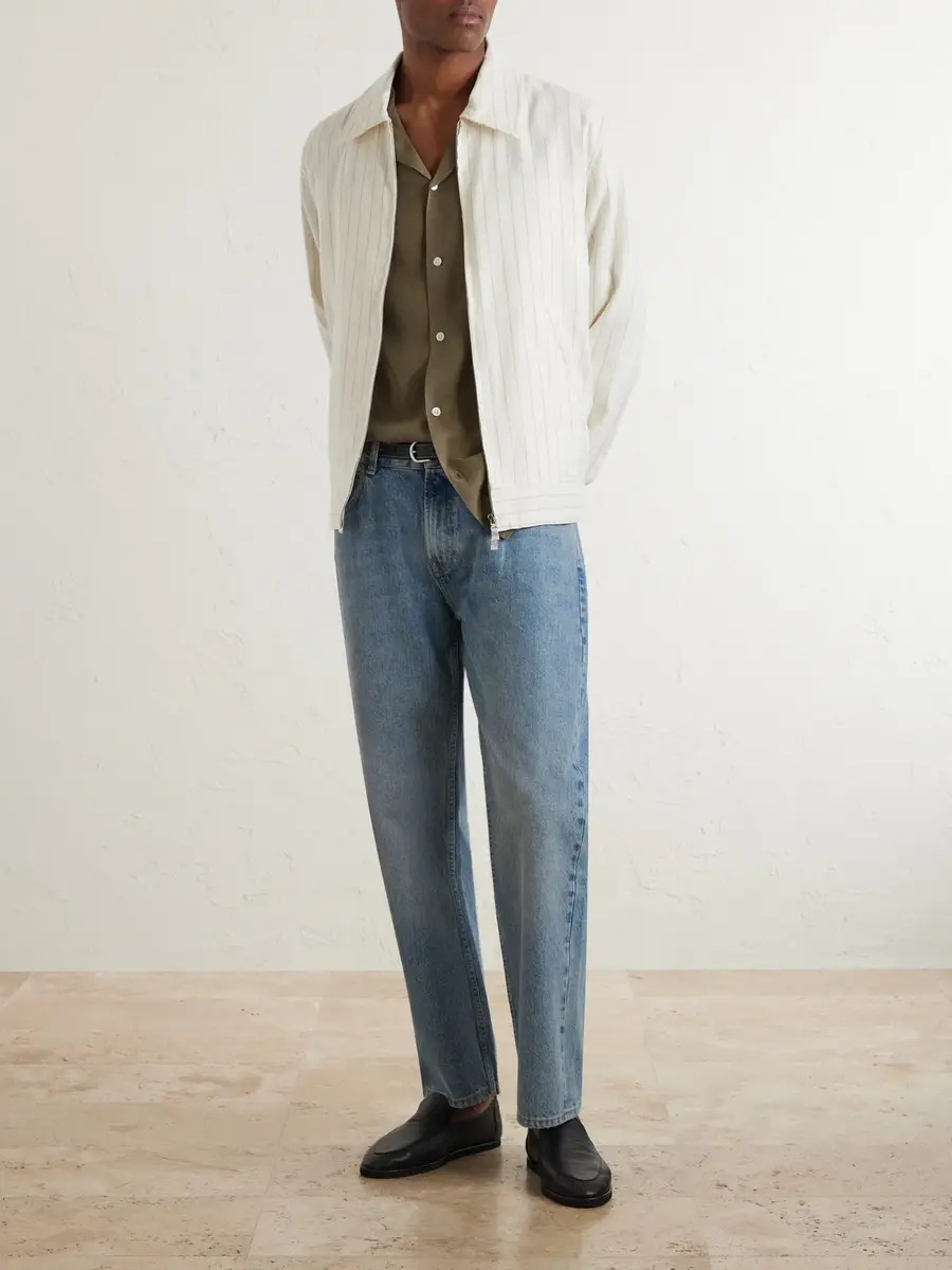 Frescobol Carioca Tomas Striped Linen and Cotton-Blend Blouson Jacket - Men | Thumbnail 2