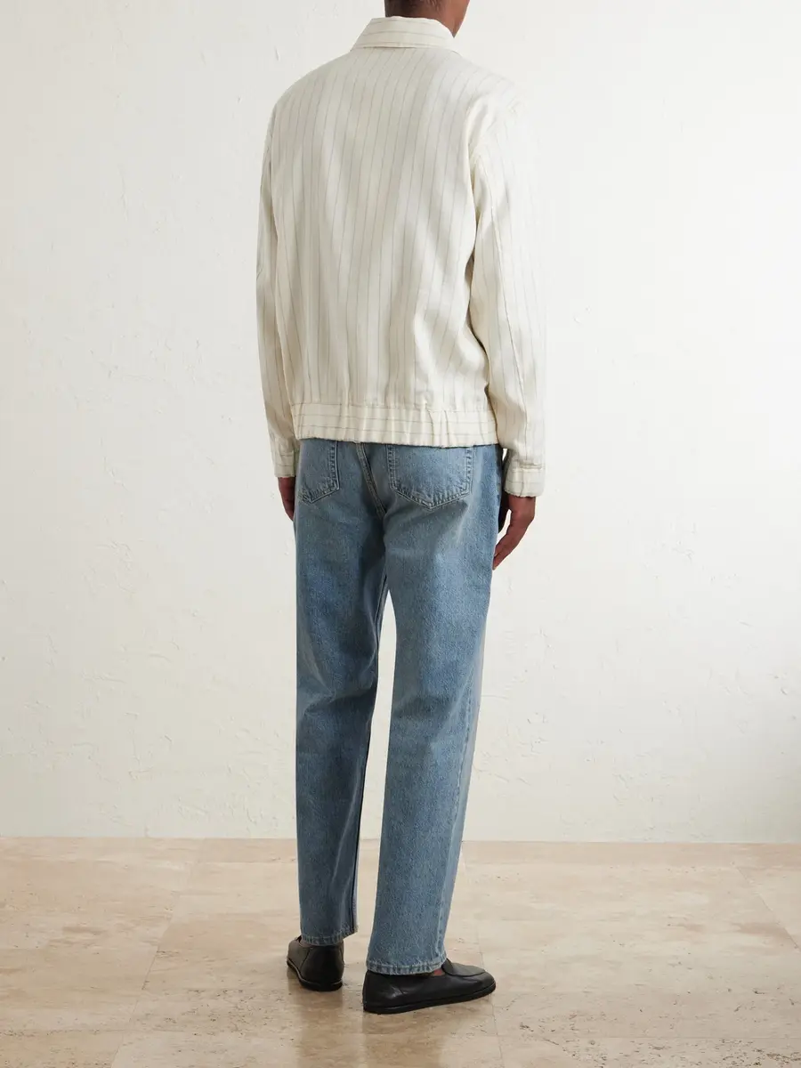 Frescobol Carioca Tomas Striped Linen and Cotton-Blend Blouson Jacket - Men | Thumbnail 4