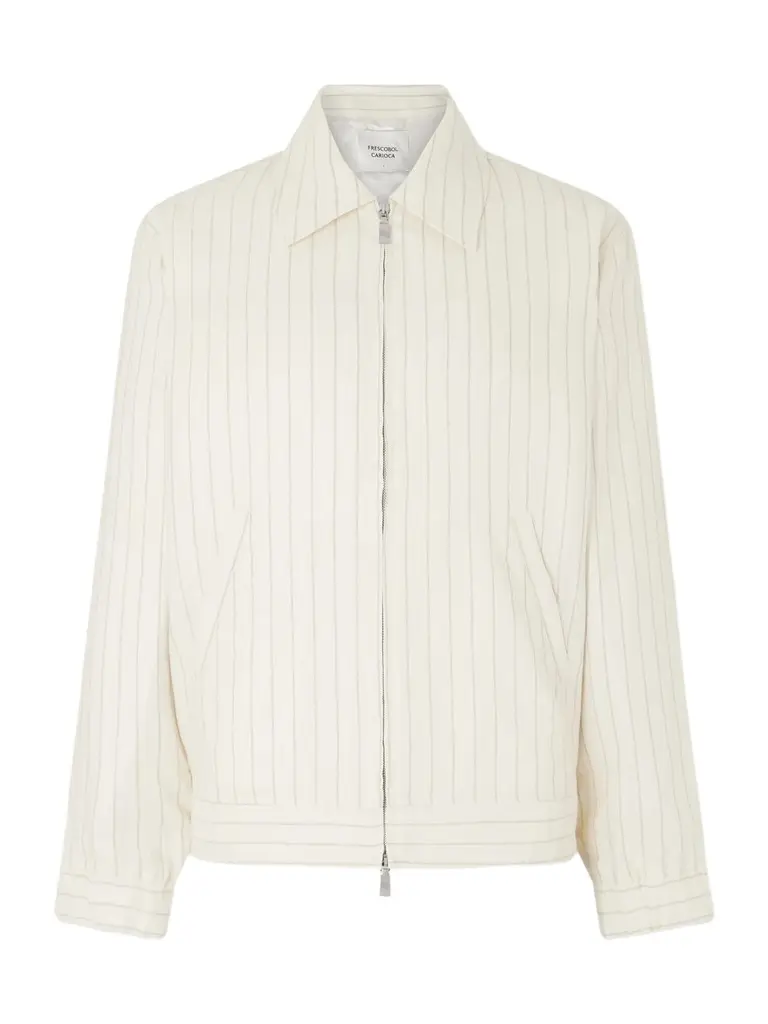 Tomas Striped Linen and Cotton-Blend Blouson Jacket - Men Tomas Striped Linen and Cotton-Blend Blouson Jacket - Men