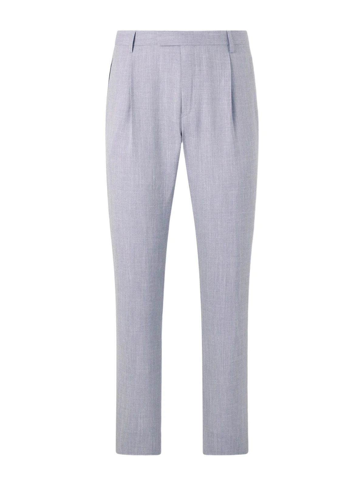 Straight-Leg Pleated Wool, Silk and Linen-Blend Suit Trousers - Men