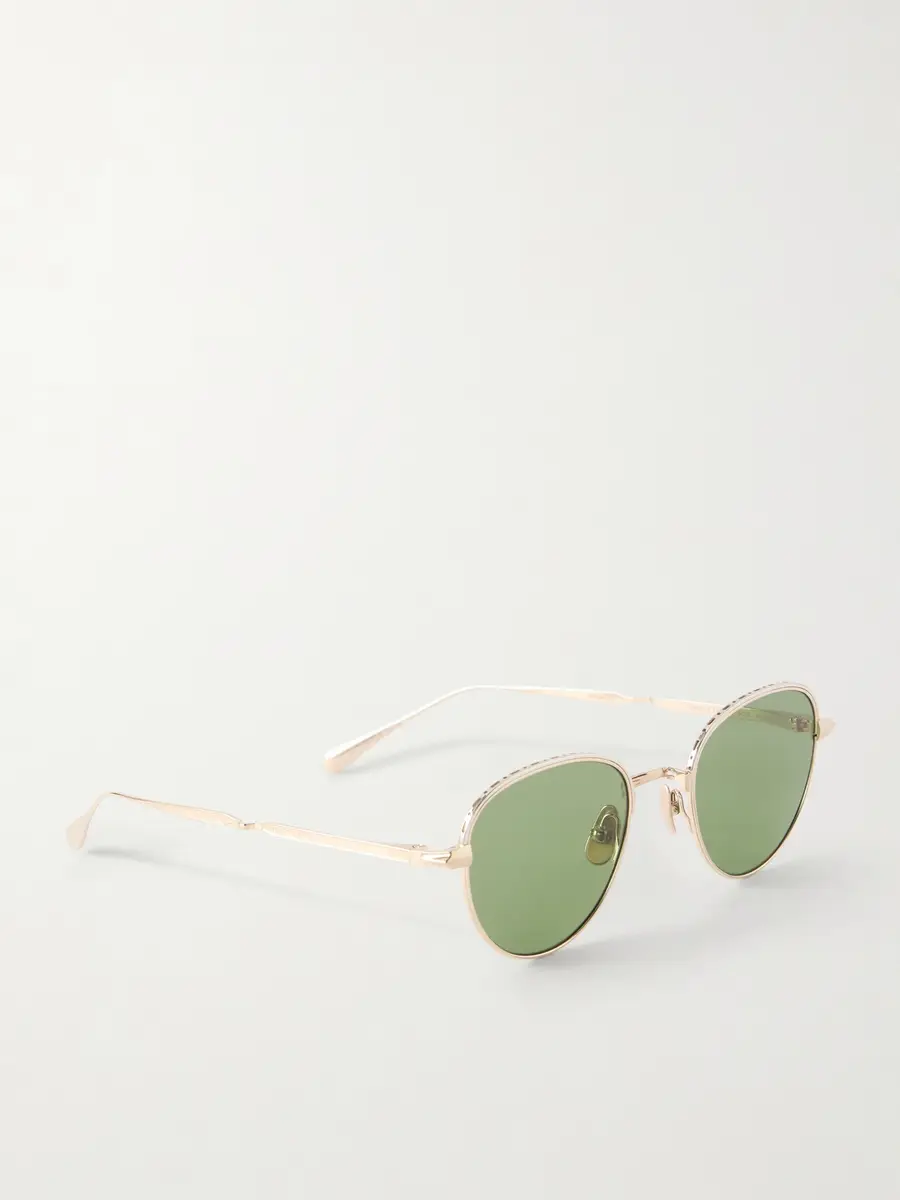 Garrett Leight California Optical Wells J Round-Frame Gold-Tone Titanium Sunglasses - Men | Thumbnail 3 Garrett Leight California Optical Wells J Round-Frame Gold-Tone Titanium Sunglasses - Men | Thumbnail 3