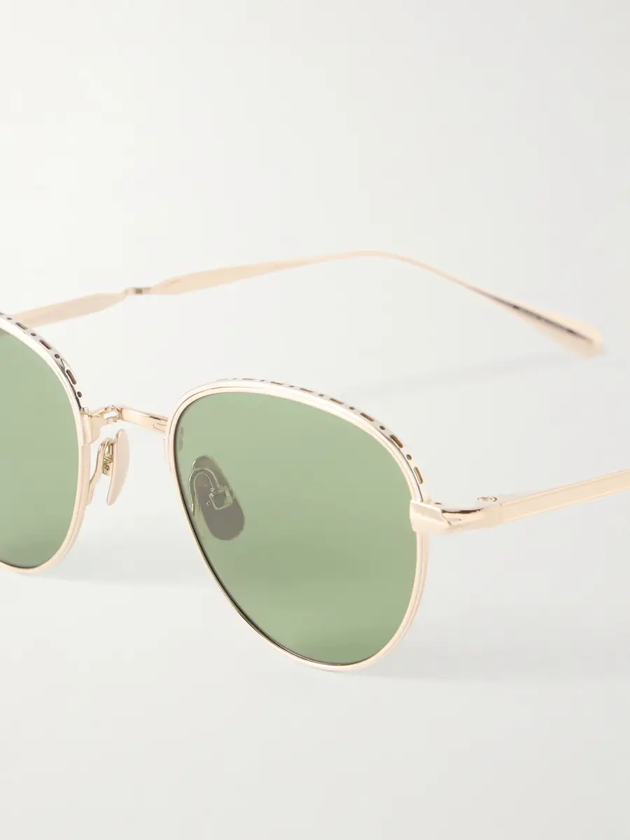 Garrett Leight California Optical Wells J Round-Frame Gold-Tone Titanium Sunglasses - Men | Thumbnail 5 Garrett Leight California Optical Wells J Round-Frame Gold-Tone Titanium Sunglasses - Men | Thumbnail 5