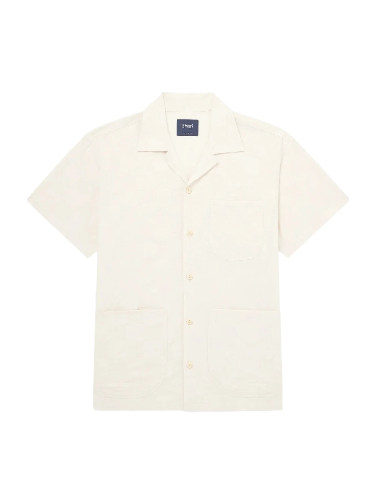 Camp-Collar Linen Shirt - Men Camp-Collar Linen Shirt - Men