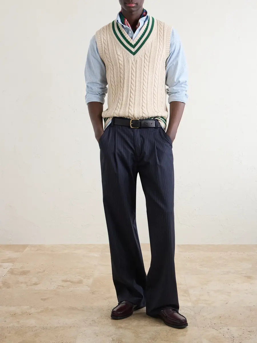 Drake's Button-Down Collar Striped Cotton Shirt - Men | Thumbnail 2