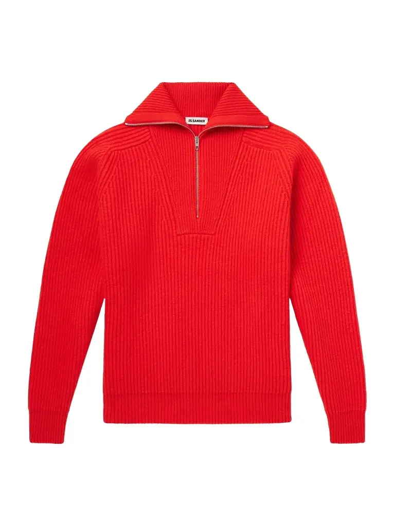 Jil Sander Ribbed Wool Zip-Up Sweater - Men | Image 1 Jil Sander Ribbed Wool Zip-Up Sweater - Men | Image 1