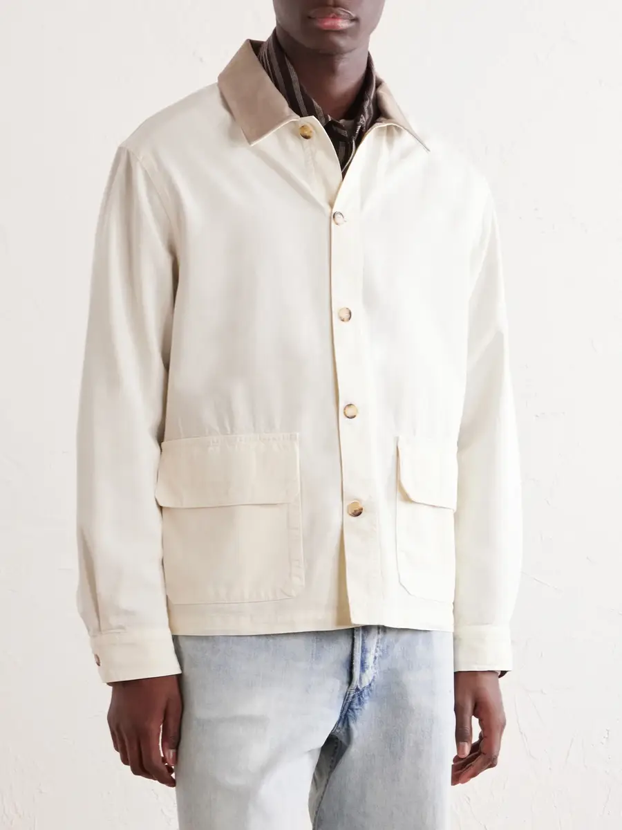 Frame Suede-Trimmed Cotton-Blend Jacket - Men | Thumbnail 3