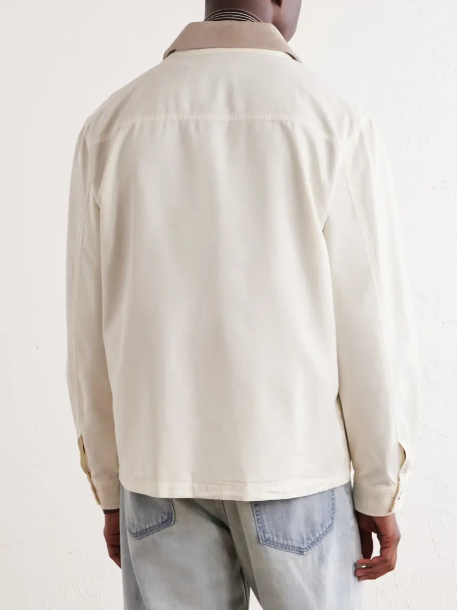 Frame Suede-Trimmed Cotton-Blend Jacket - Men | Thumbnail 4