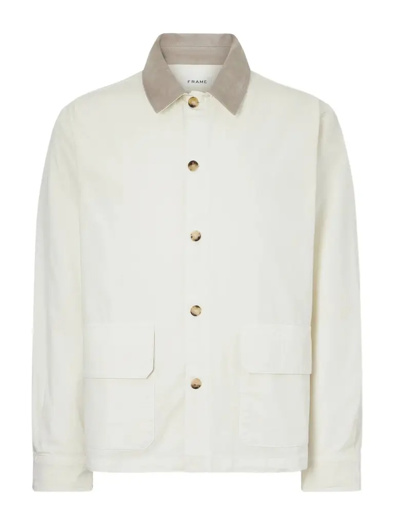 Frame Suede-Trimmed Cotton-Blend Jacket - Men | Image 1 Frame Suede-Trimmed Cotton-Blend Jacket - Men | Image 1