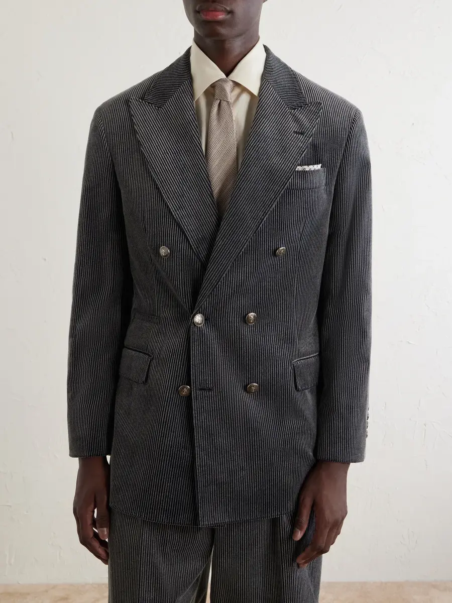 Brunello Cucinelli Slim-Fit Double-Breasted Cotton-Corduroy Suit Jacket - Men | Thumbnail 5 Brunello Cucinelli Slim-Fit Double-Breasted Cotton-Corduroy Suit Jacket - Men | Thumbnail 5
