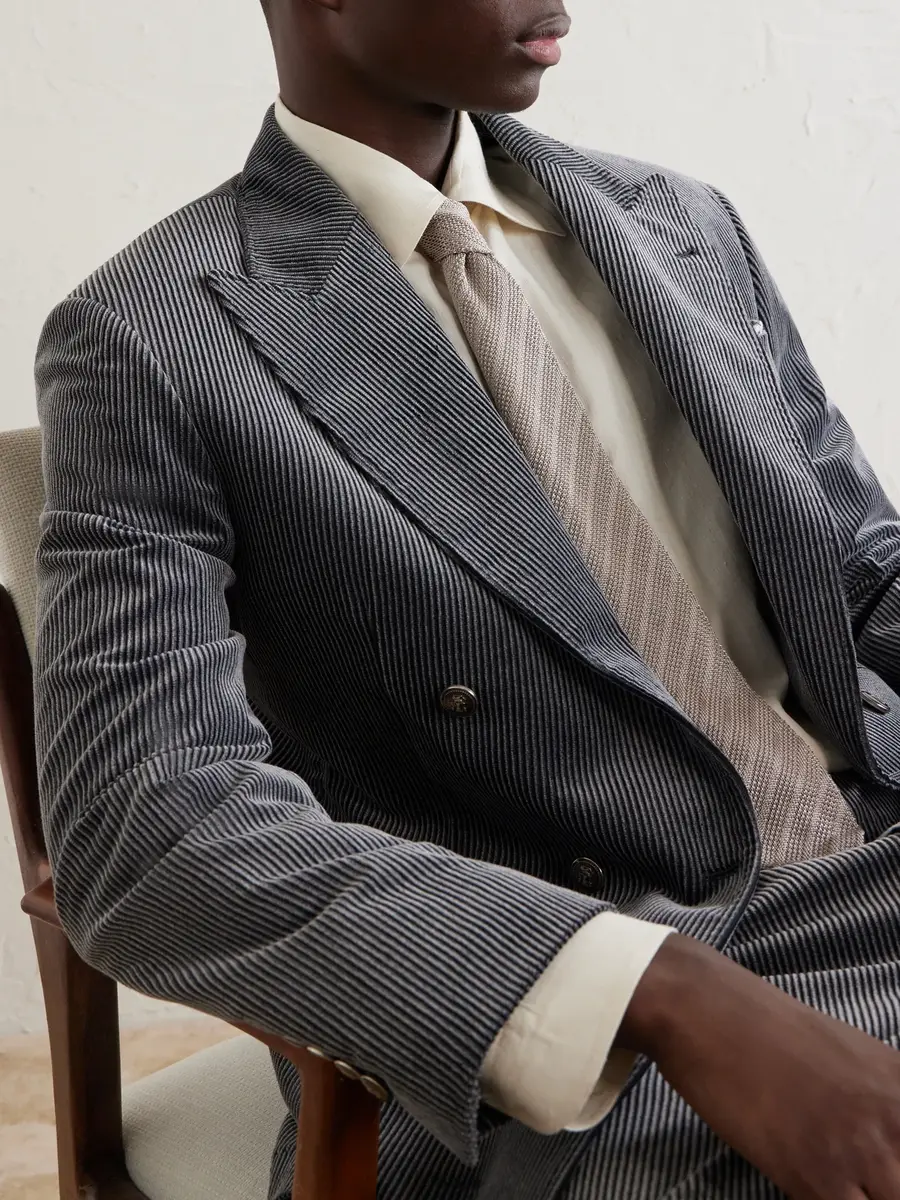 Brunello Cucinelli Slim-Fit Double-Breasted Cotton-Corduroy Suit Jacket - Men | Thumbnail 7 Brunello Cucinelli Slim-Fit Double-Breasted Cotton-Corduroy Suit Jacket - Men | Thumbnail 7