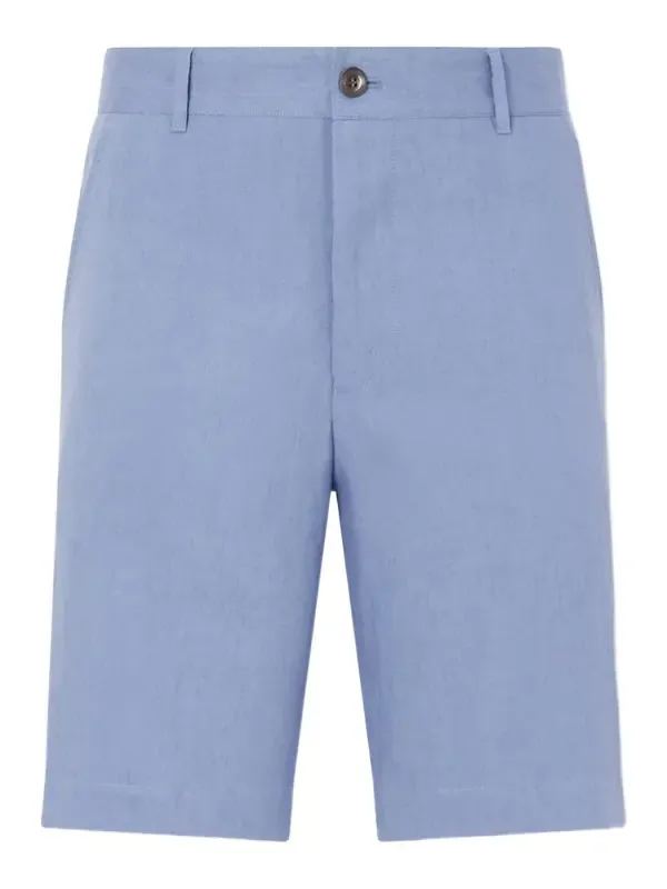 Straight-Leg Linen Shorts - Men Straight-Leg Linen Shorts - Men