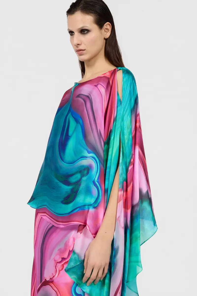 Roberto Cavalli Maxi Dress in Silk with Agata Print | Thumbnail 4