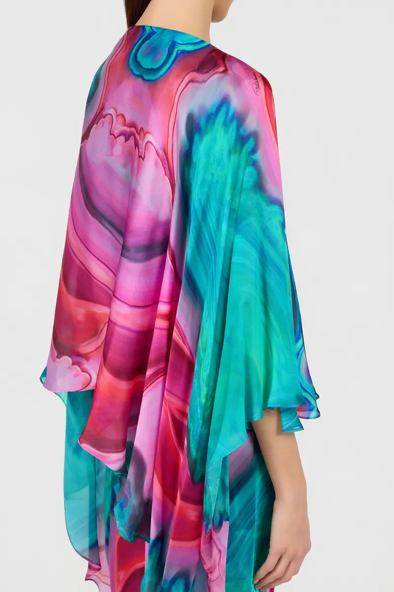 Roberto Cavalli Maxi Dress in Silk with Agata Print | Thumbnail 5