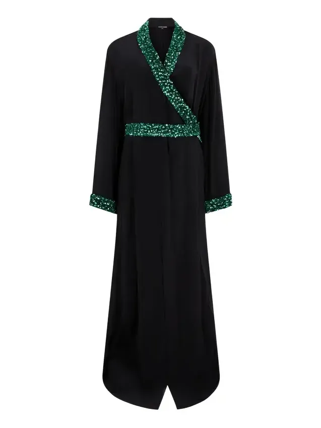 Silk Maxi Dress with Embellished Detail