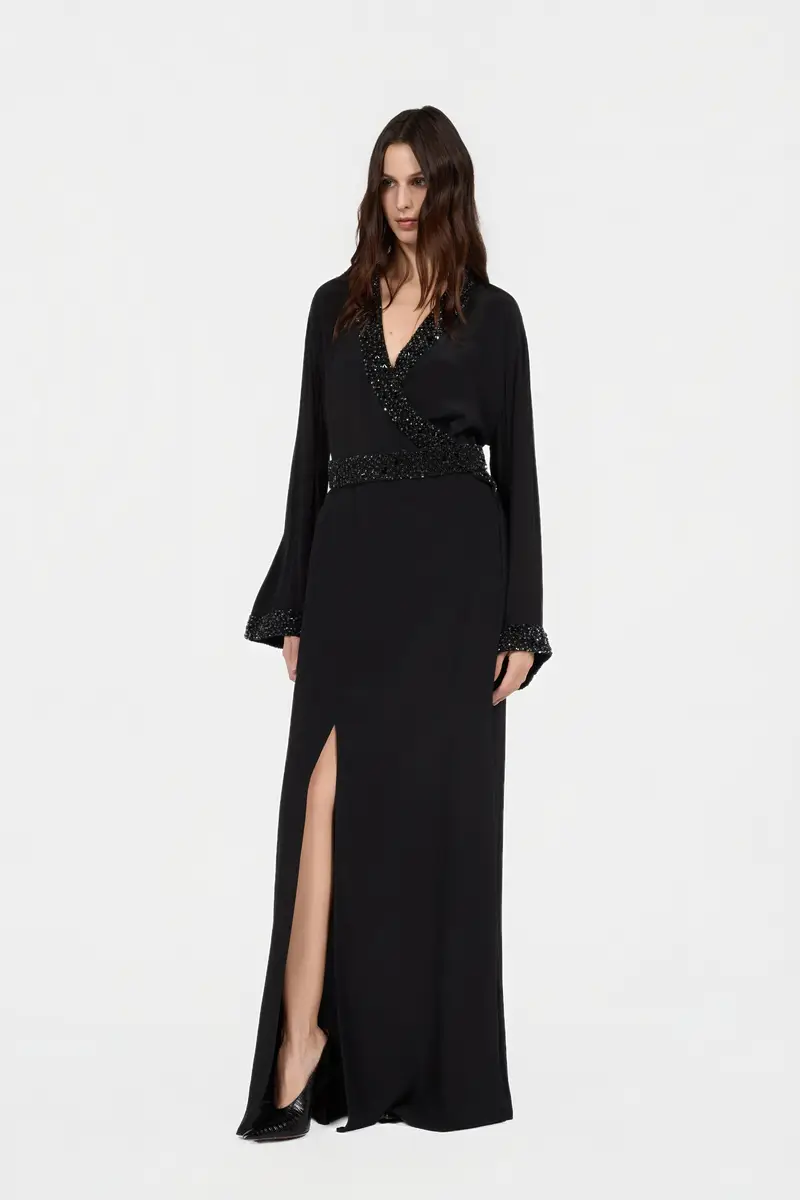 Roberto Cavalli Silk Maxi Dress with Embellished Detail | Thumbnail 2