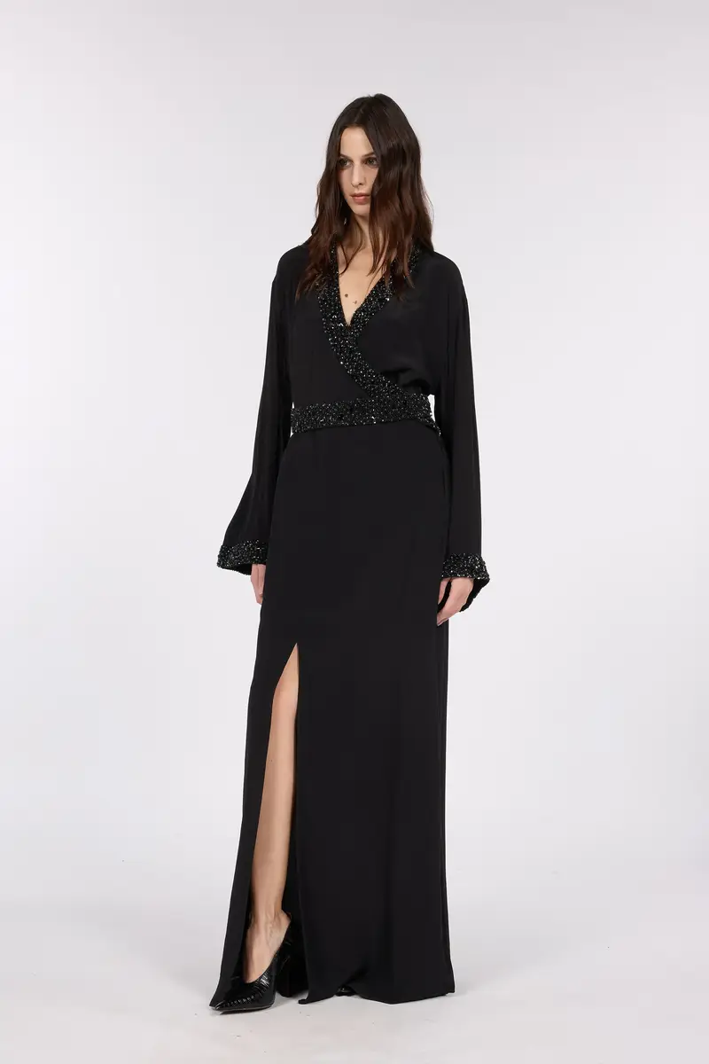 Roberto Cavalli Silk Maxi Dress with Embellished Detail | Thumbnail 6