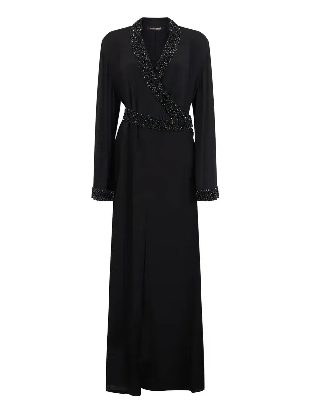 Silk Maxi Dress with Embellished Detail