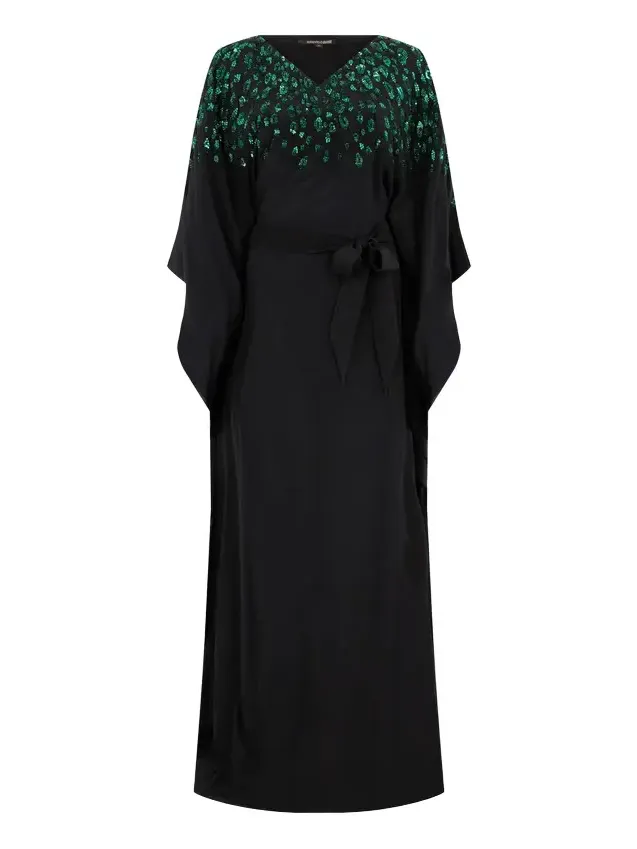 Silk Maxi Dress with Embellished Detail