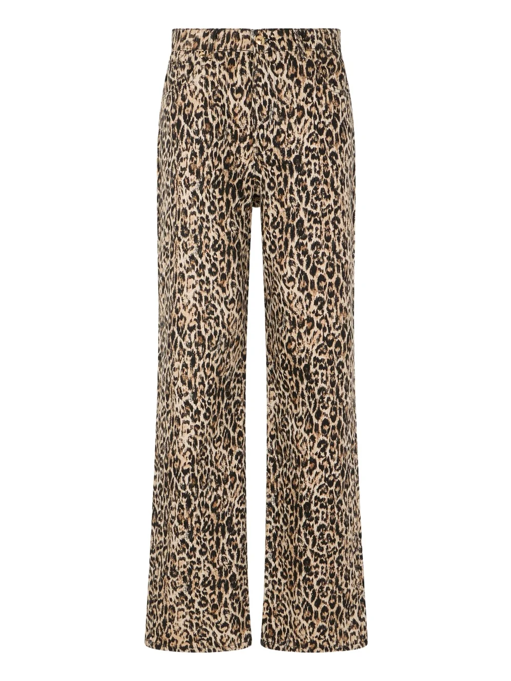 Roberto Cavalli Denim Trousers in Cotton with Leopard Print