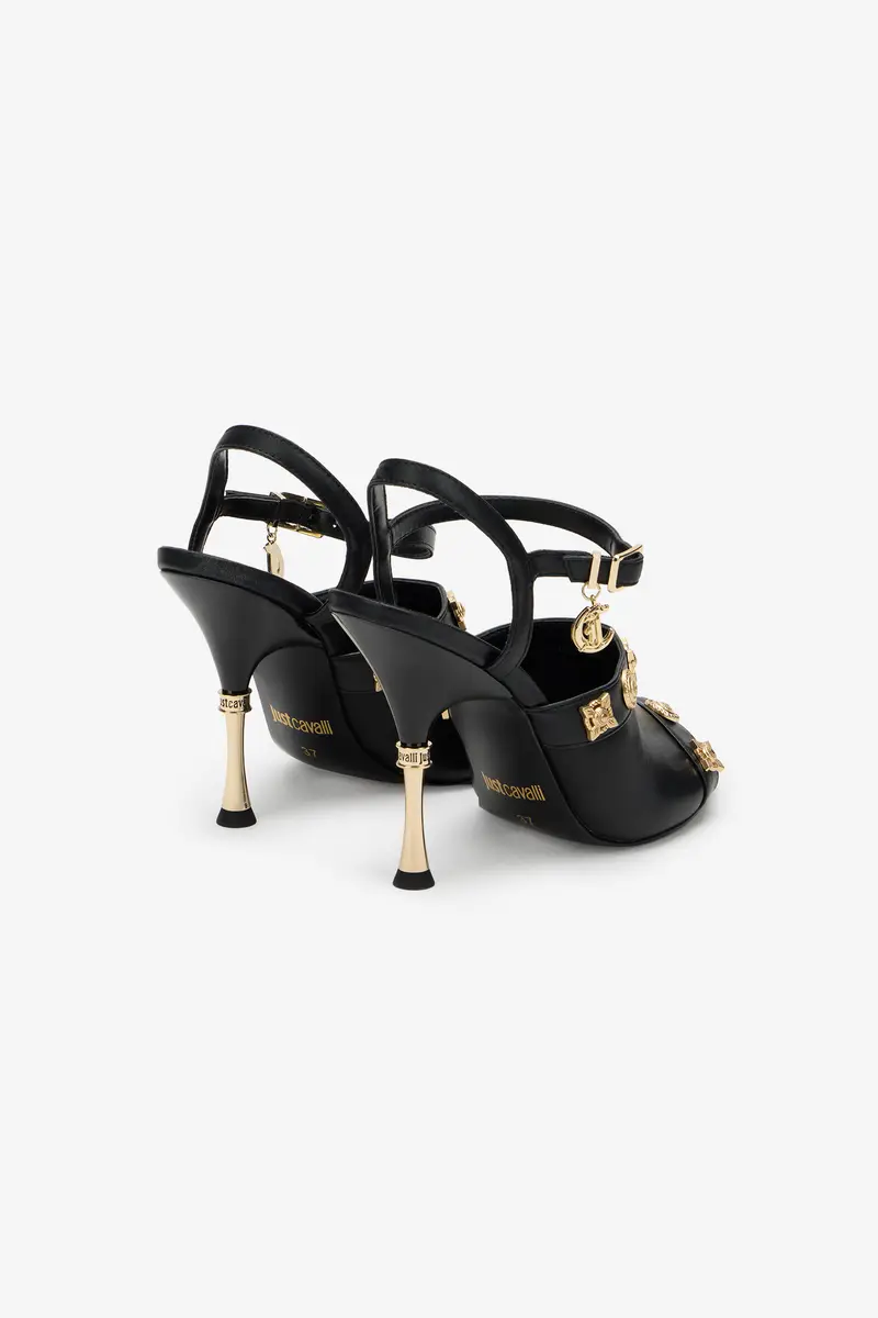 Roberto Cavalli Sandal in Leather with Embellishments | Thumbnail 3