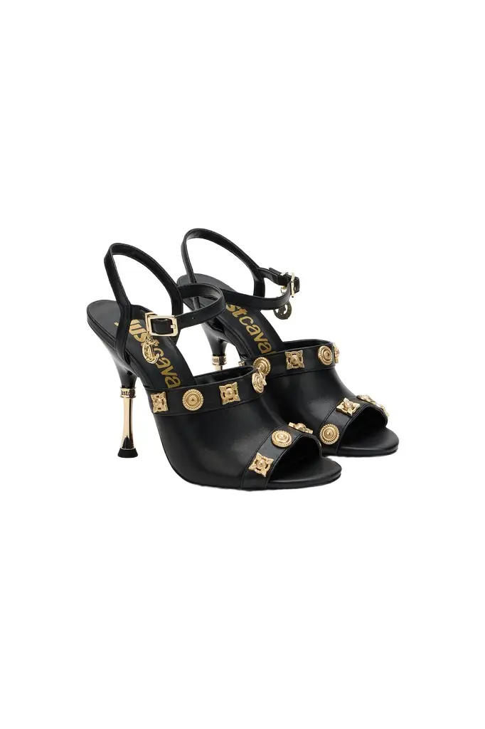 Sandal in Leather with Embellishments