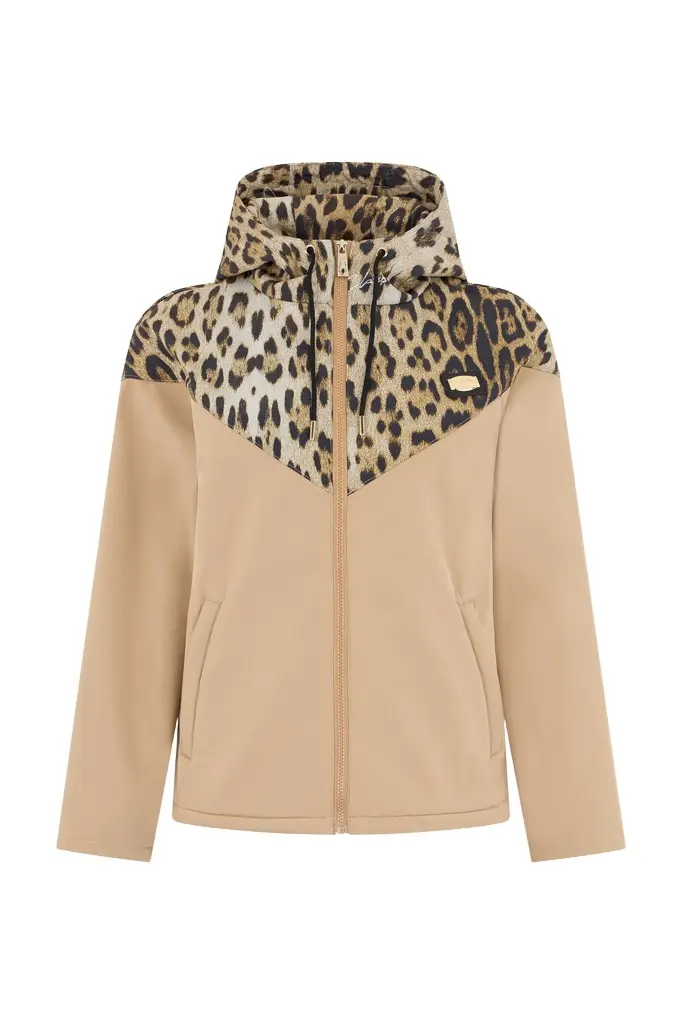 Roberto Cavalli Hooded Bomber Jacket in Leopard Print | Image 1 Roberto Cavalli Hooded Bomber Jacket in Leopard Print | Image 1
