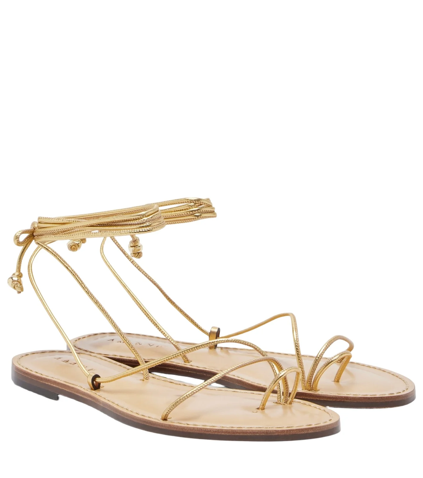 AMANU Karima metallic leather sandals