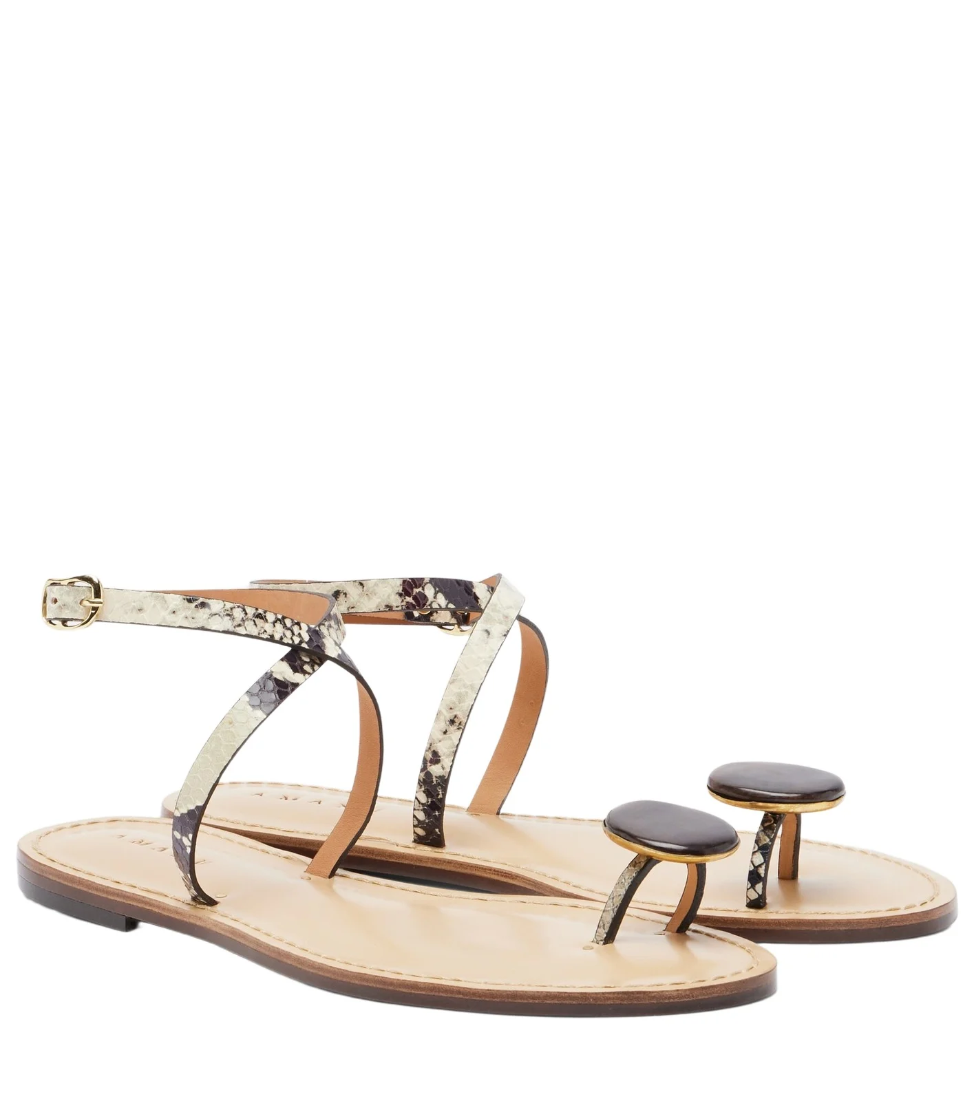 AMANU Kigali snake-effect leather sandals