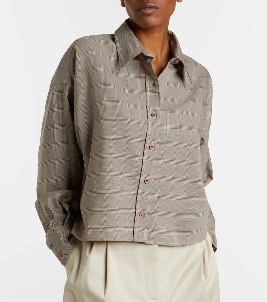 The Frankie Shop Arlen plaid wool-blend shirt | Thumbnail 6 The Frankie Shop Arlen plaid wool-blend shirt | Thumbnail 6