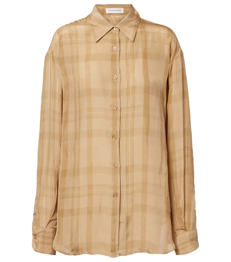 The Frankie Shop Peri checked twill shirt | Image 1 The Frankie Shop Peri checked twill shirt | Image 1