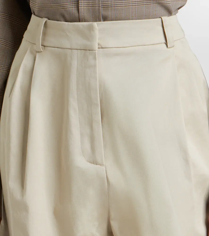 The Frankie Shop Marfa pleated cotton Bermuda shorts | Thumbnail 3