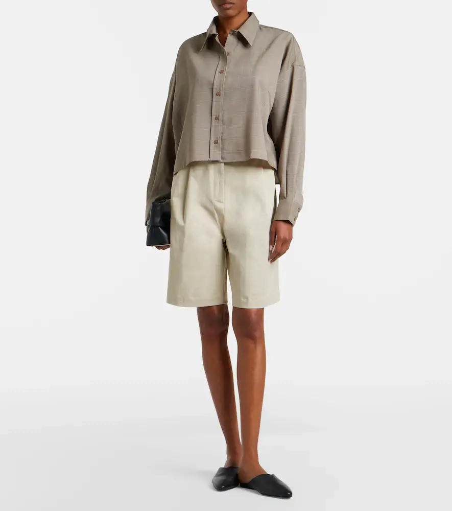 The Frankie Shop Marfa pleated cotton Bermuda shorts | Thumbnail 5