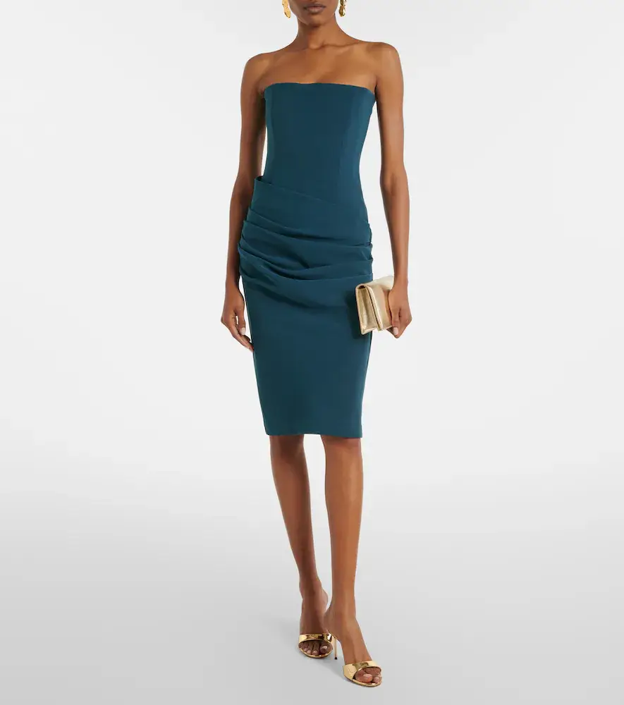 Alex Perry Ruched crêpe corset dress | Thumbnail 3