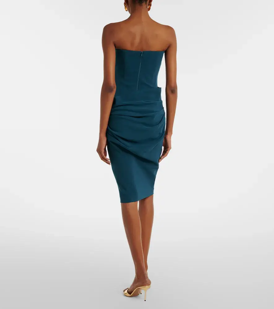 Alex Perry Ruched crêpe corset dress | Thumbnail 4
