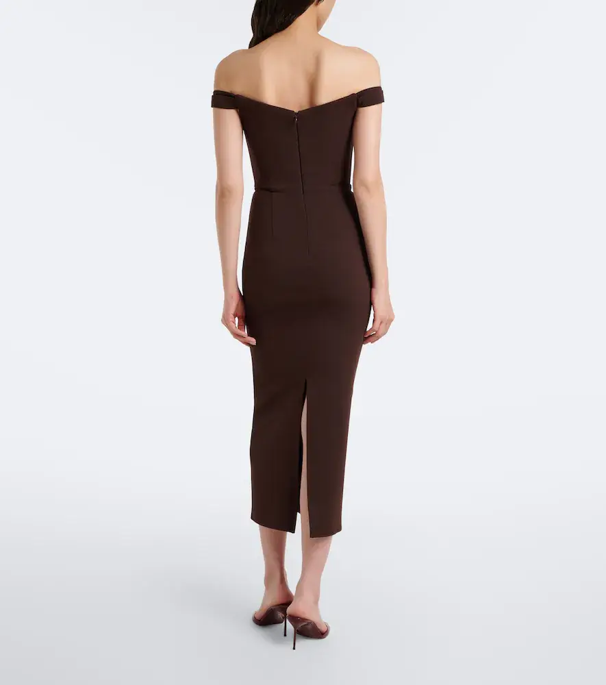 Alex Perry Off-shoulder crêpe midi dress | Thumbnail 3