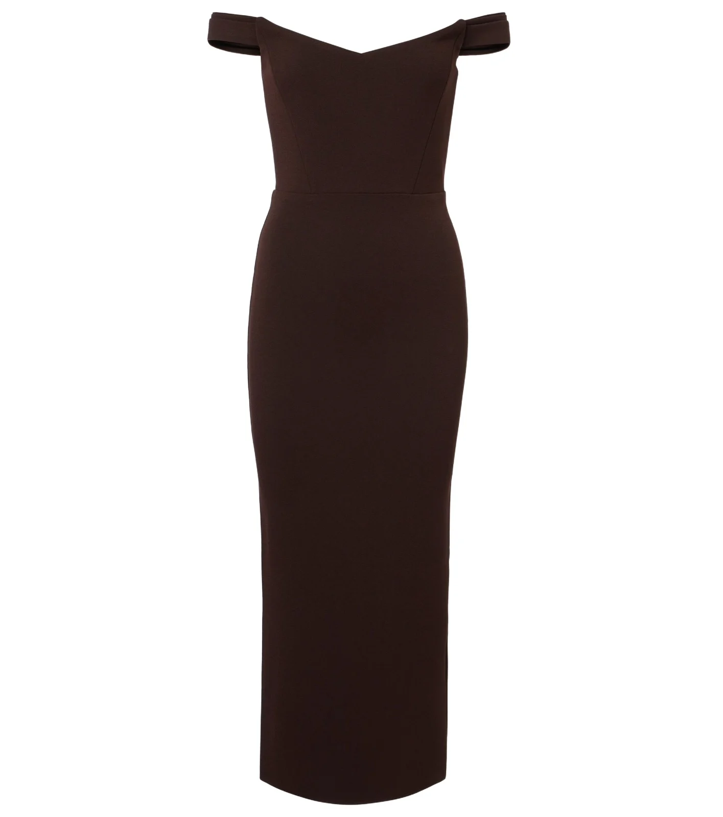 Off-shoulder crêpe midi dress