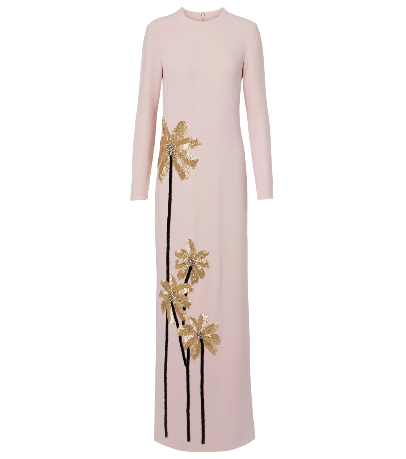 Nevina crystal-embellished crêpe gown
