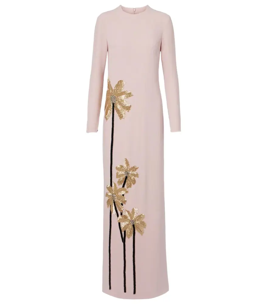 Costarellos Nevina crystal-embellished crêpe gown | Image 1 Costarellos Nevina crystal-embellished crêpe gown | Image 1