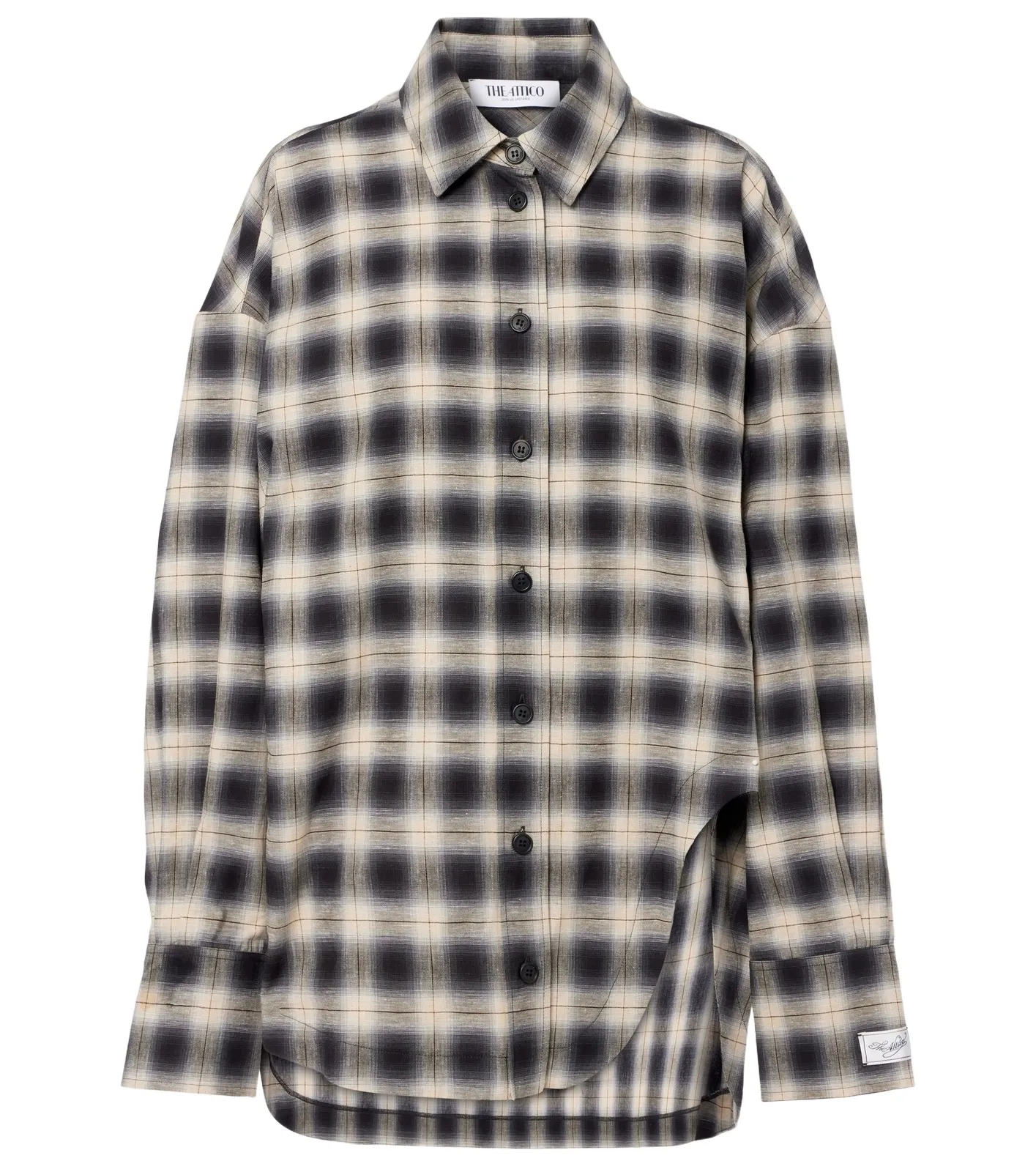 The Attico Checked asymmetric cotton shirt