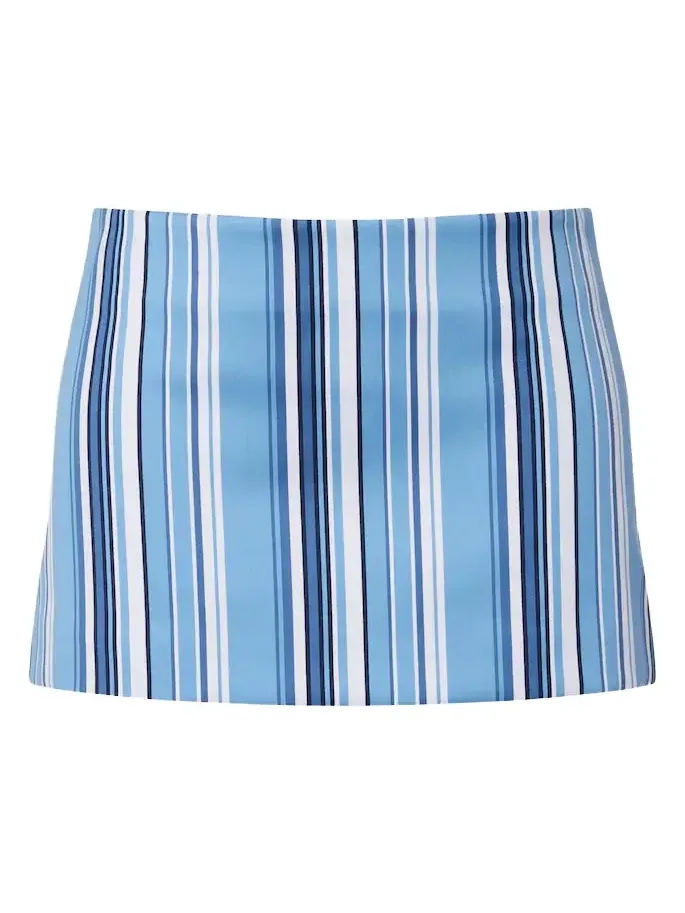 Hera striped cotton-blend miniskirt