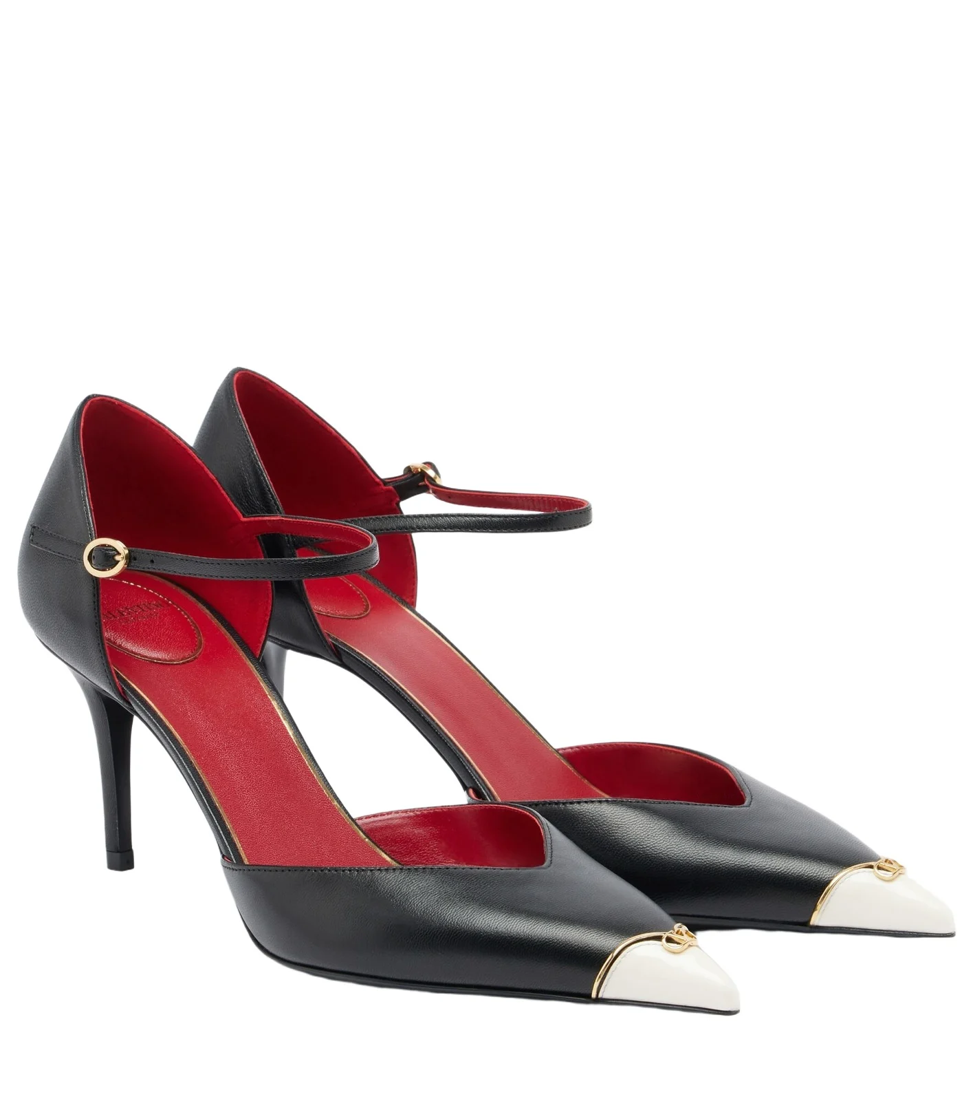 D'Orsay Heartip leather pumps