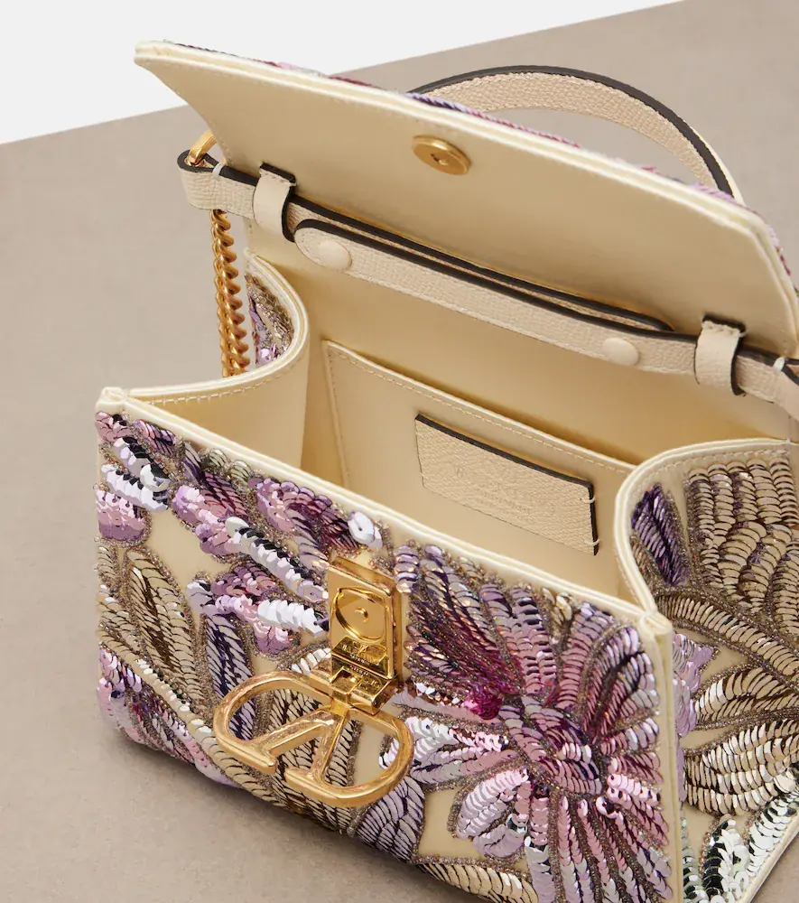 Valentino Garavani VSling Mini sequined satin top-handle bag | Thumbnail 2