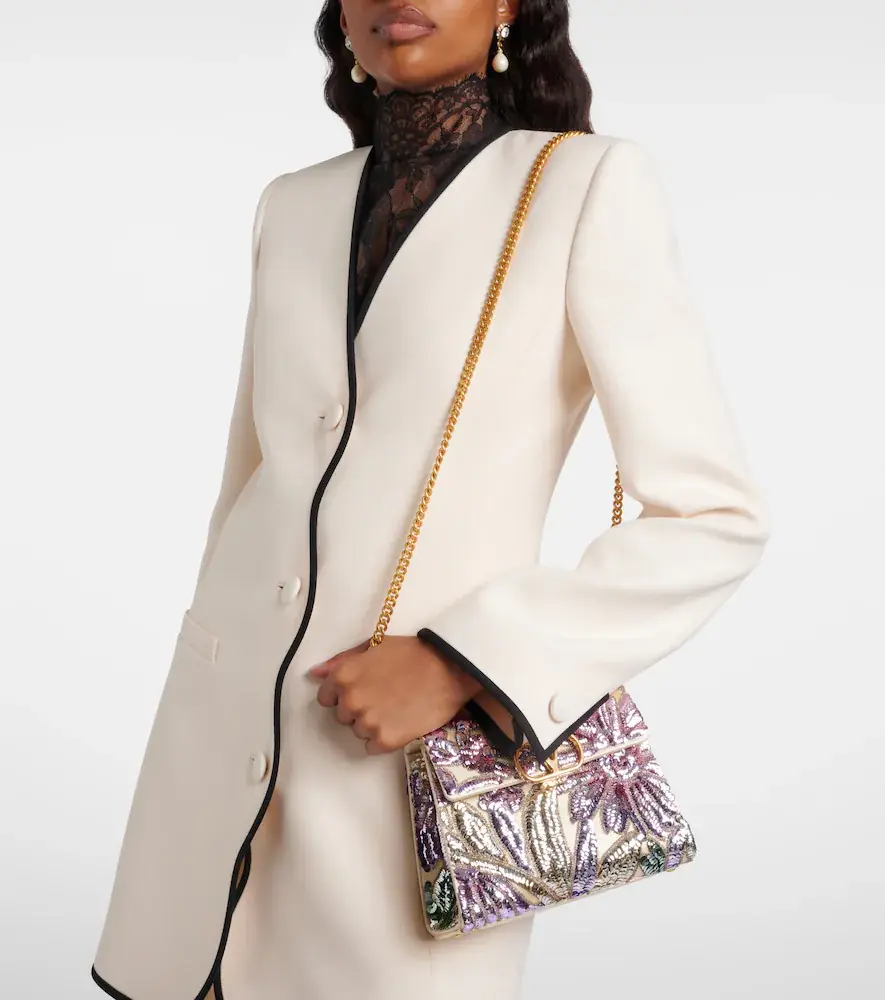 Valentino Garavani VSling Mini sequined satin top-handle bag | Thumbnail 5